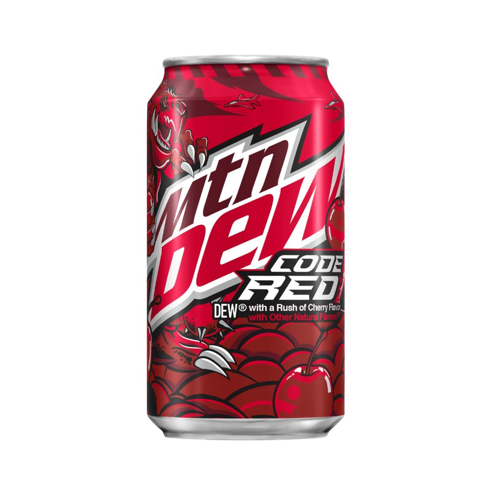 SODA MTN DEW CODE RED CHERRY 12 OZ MOUNTAIN DEW