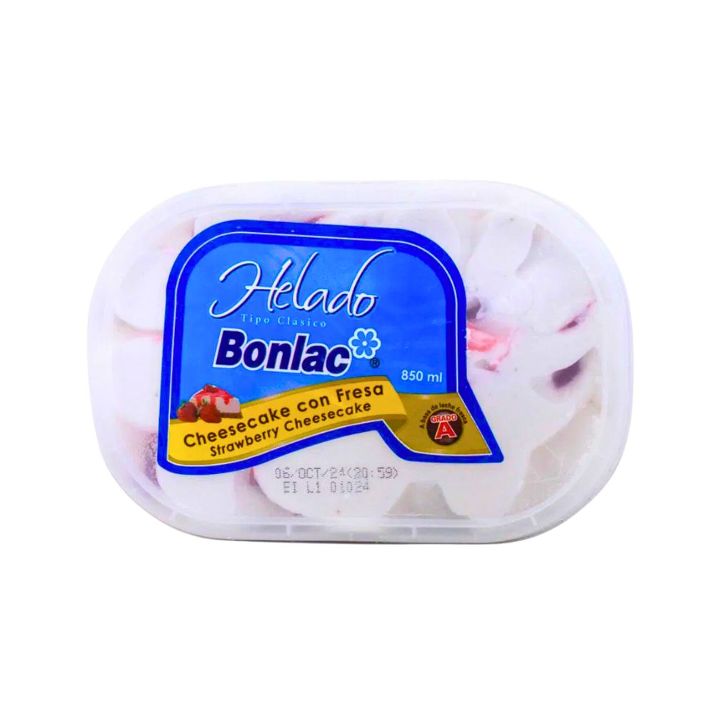 HELADO CHEESECAKE CON FRESA 850 ML BONLAC