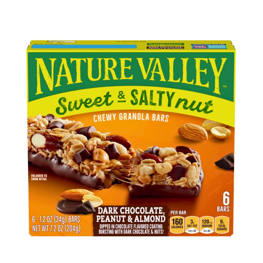 BARRA GRANOLA SWEET&SALTY NUT DARK CHOCOLATE PEANUT ALMONDS 85GR NATURE VALLEY