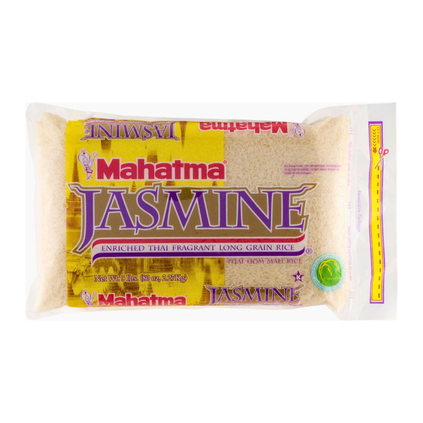 ARROZ JASMINE GRANO LARGO 5 LB MAHATMA
