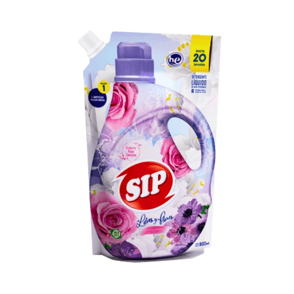 DETERGENTE LIQUIDO LILAS Y FLOR 800 ML SIP
