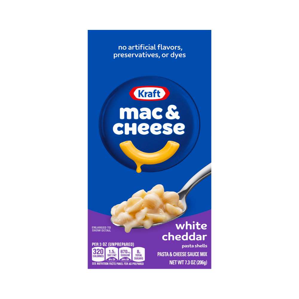MACARRONES CON QUESO CHEDDAR BLANCO SUAVE 7.3 OZ KRAFT