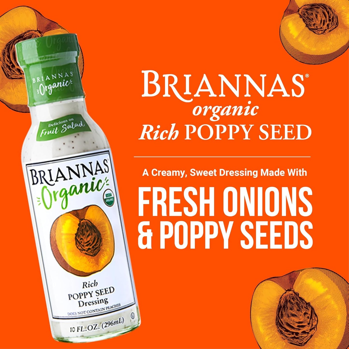 ORGANIC RICH POPPY SEED DRESSING 10oz BRIANNAS HOME STYLE