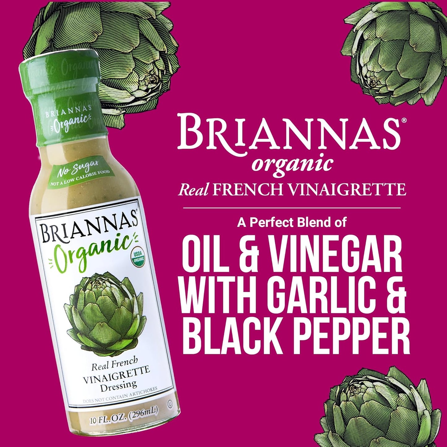 ORGANIC FRENCH VINAIGRETTE 10oz BRIANNAS HOME STYLE
