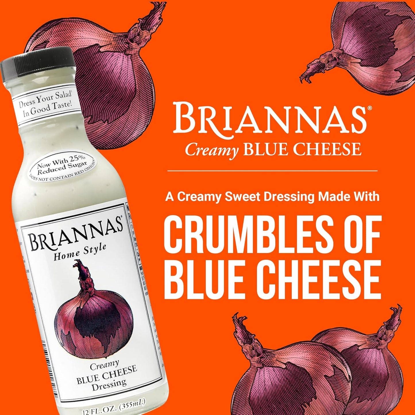 CREAMY BLUE CHEESE DRESSING 12oz BRIANNAS HOME STYLE