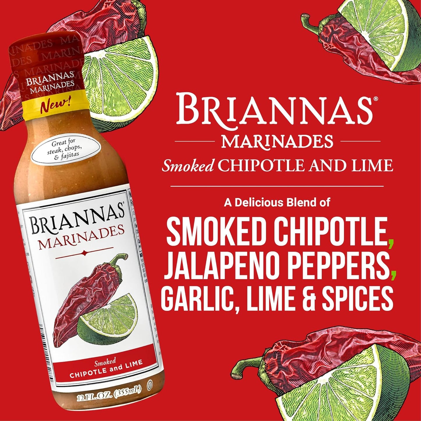 SMOKED CHIPOTLE & LIME DRESSING 12oz BRIANNAS HOME STYLE