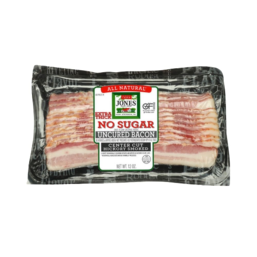 BACON UNCURED HICKORY SMOKED 340 GR JONES DAIRY FARMS