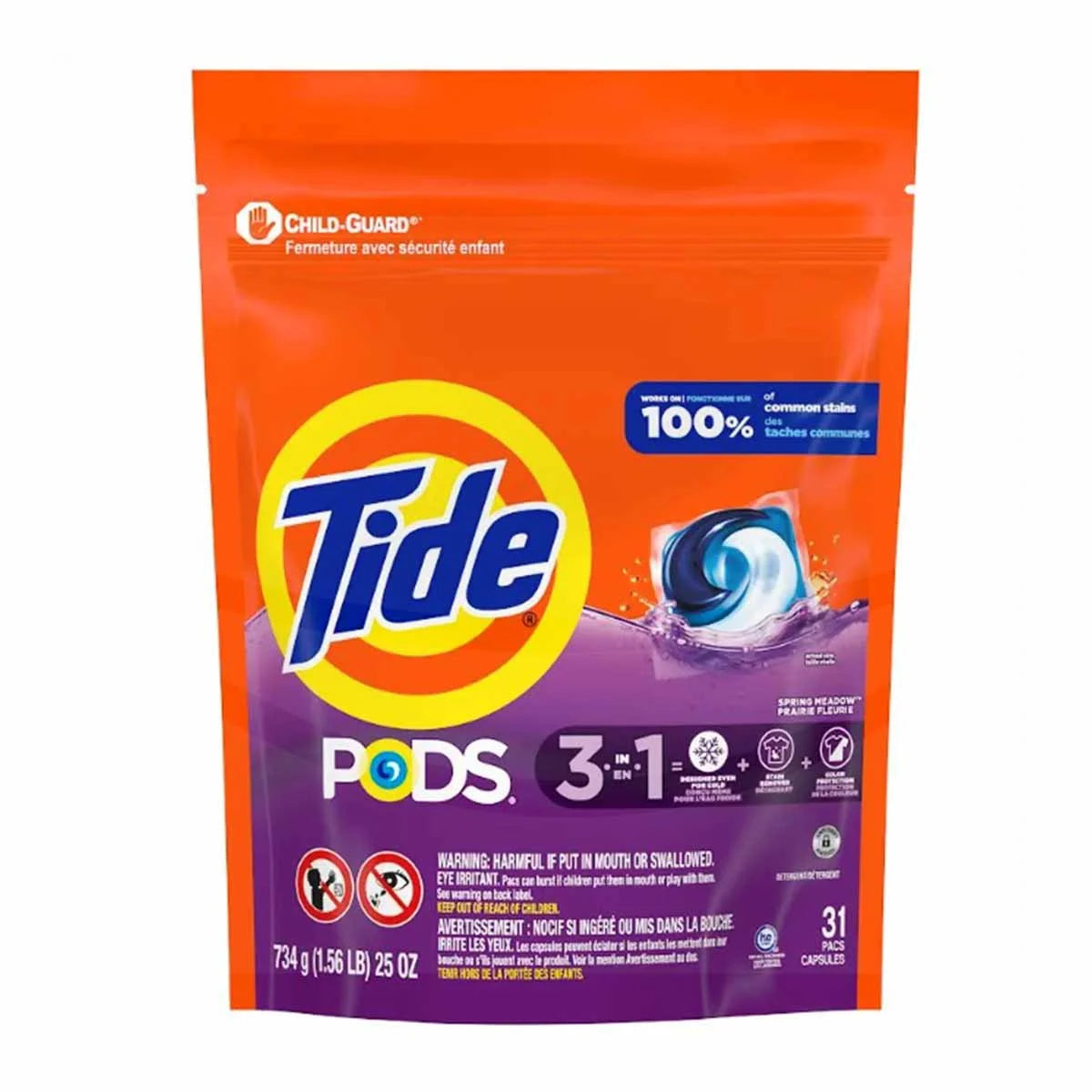 DETERGENTE PODS 3EN1 SPRING MEADOW 31CT TIDE