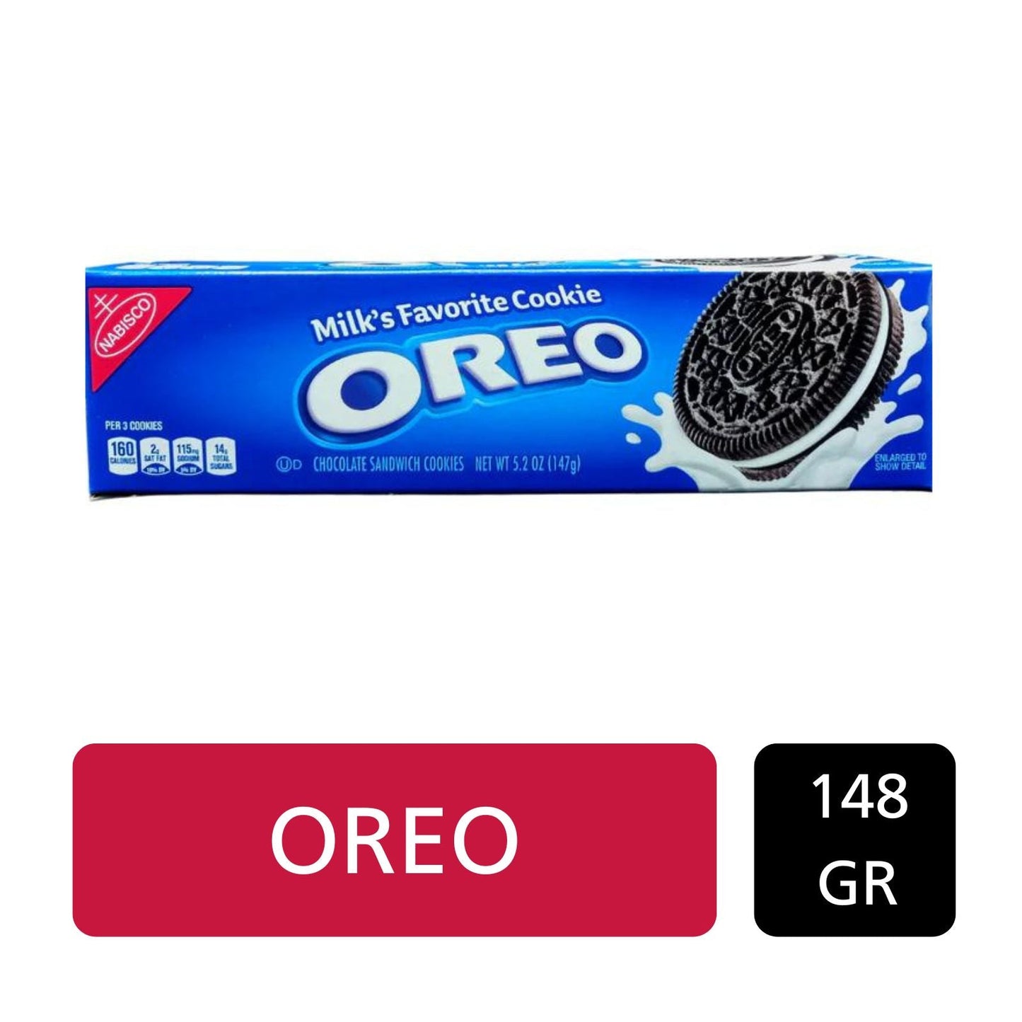 OREO CHOCOLATE SANDWICH COOKIE 148 GR NABISCO