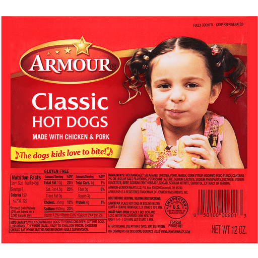 CLASSIC HOT DOGS 12 OZ ARMOUR