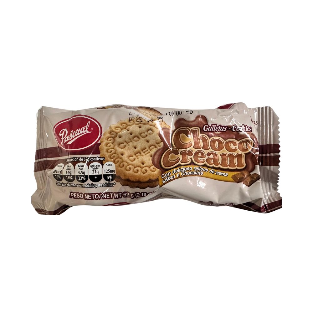 GALLETA CHOCO CREAM CHOCOLATE 62 GR PASCUAL