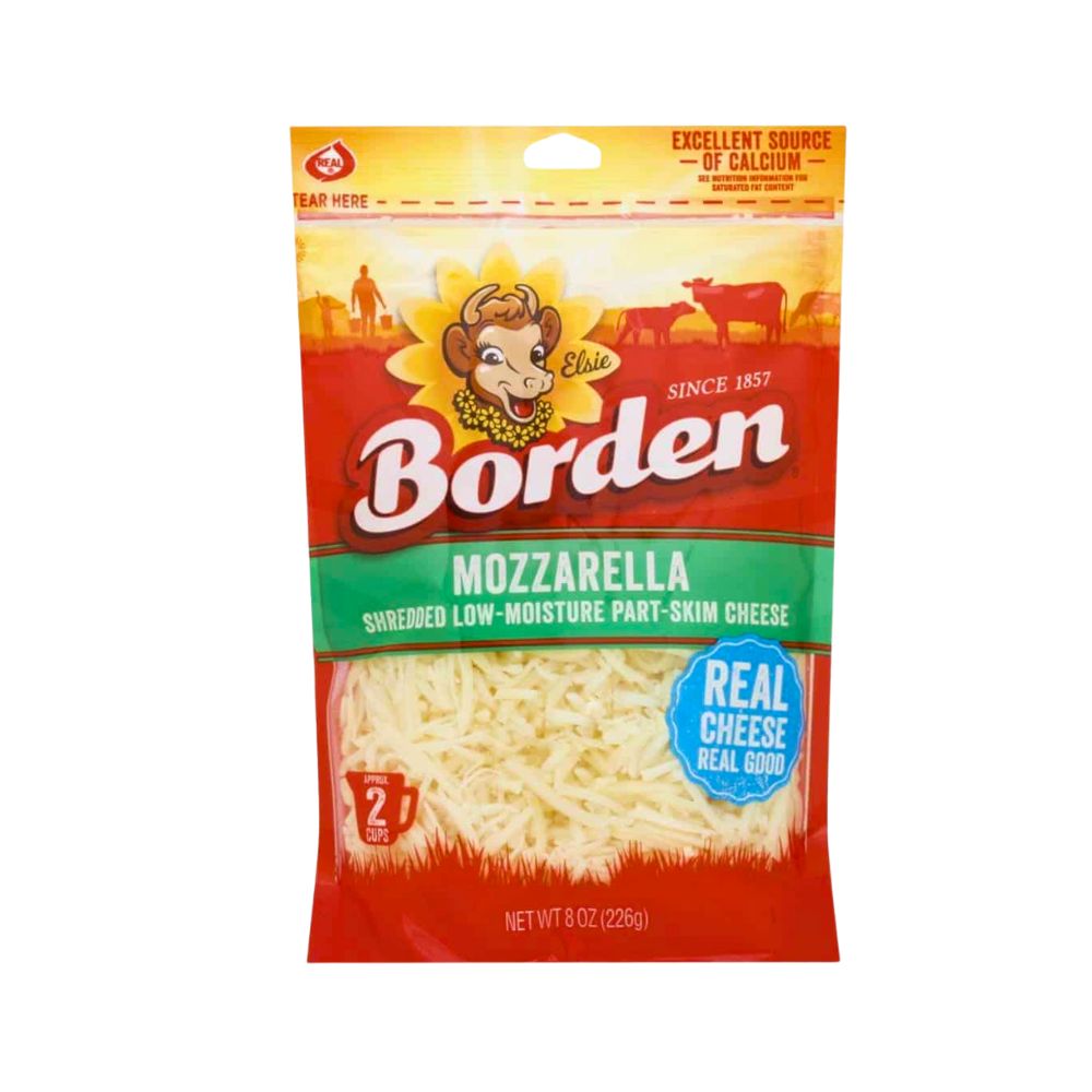 QUESO MOZARELA RALLADO 8 OZ BORDEN