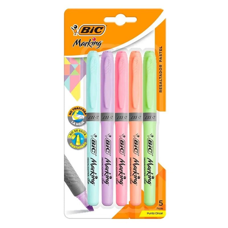 RESALTADORES PASTEL MARKING 5UN BIC