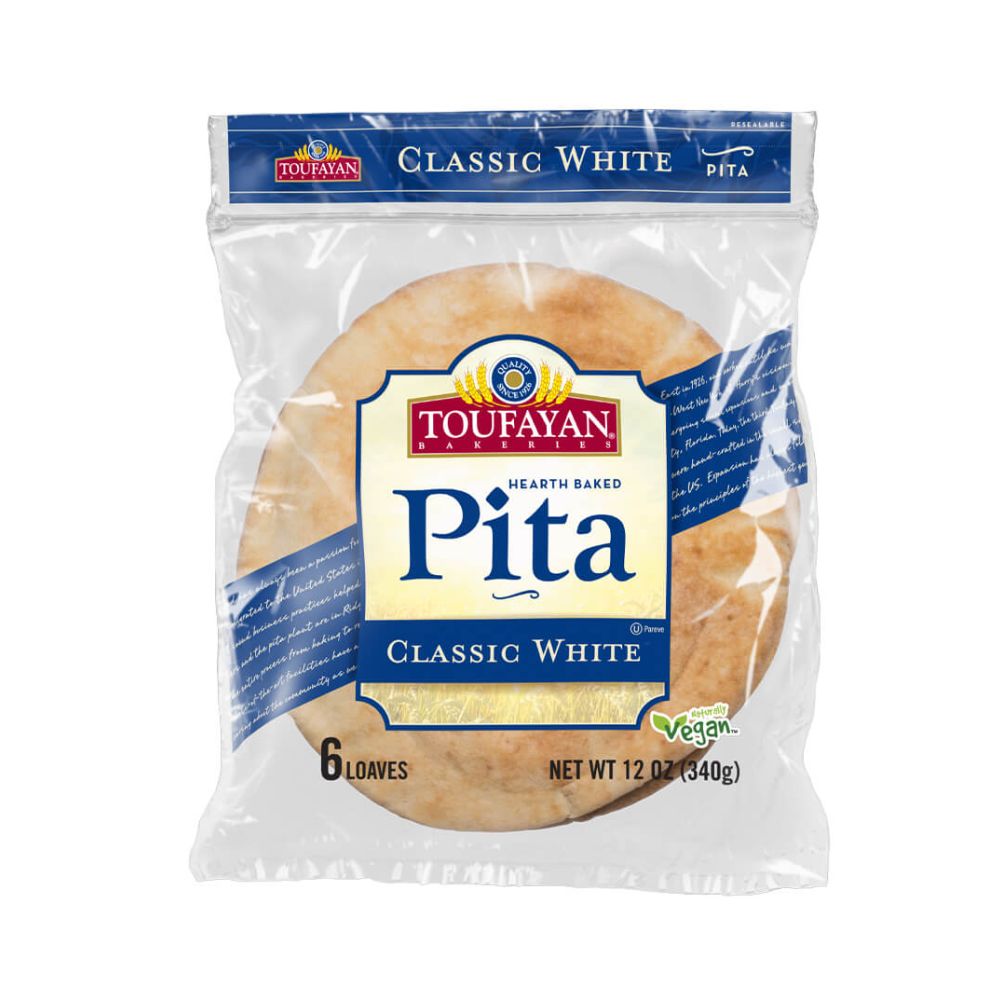 PAN PITA CLASSIC WHITE 6 UN 12 OZ TOUFAYAN