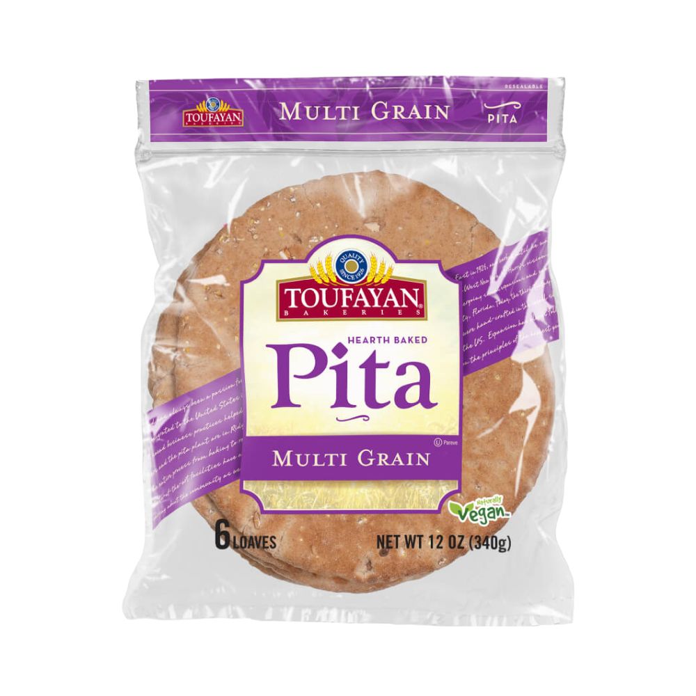PAN PITA MULTI GRAIN 6 UN 12 OZ TOUFAYAN