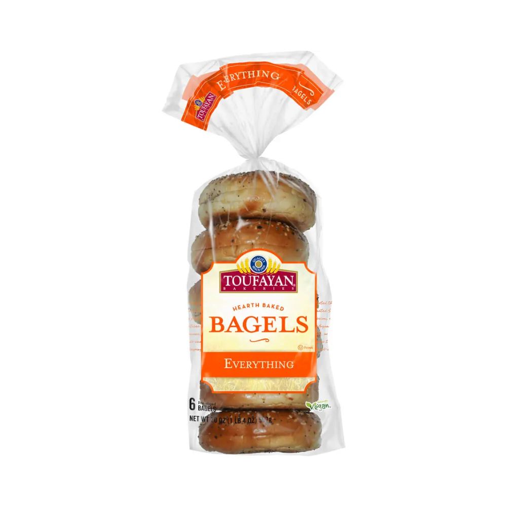 BAGELS EVERYTHING 6 UN 20 OZ TOUFAYAN