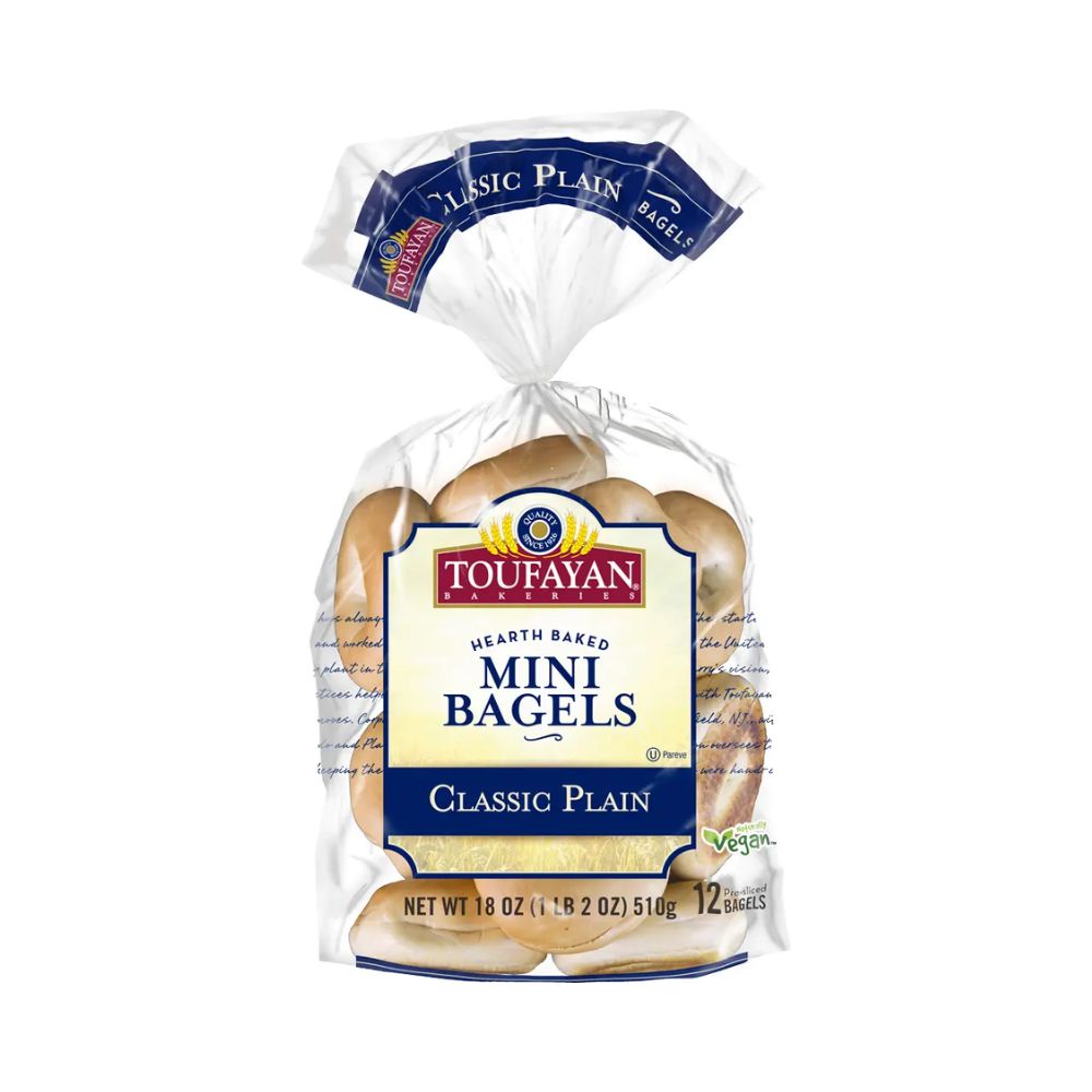 MINI BAGELS CLASSIC PLAIN 18 OZ TOUFAYAN