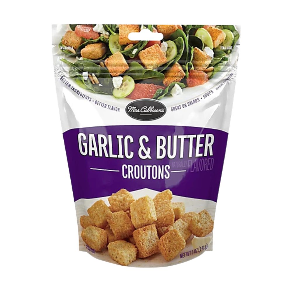 GARLIC & BUTTER CROUTONS 5 OZ MRS. CUBBISON'S