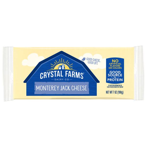 MONTEREY JACK CHEESE CHUNK 7 OZ CRYSTAL FARMS