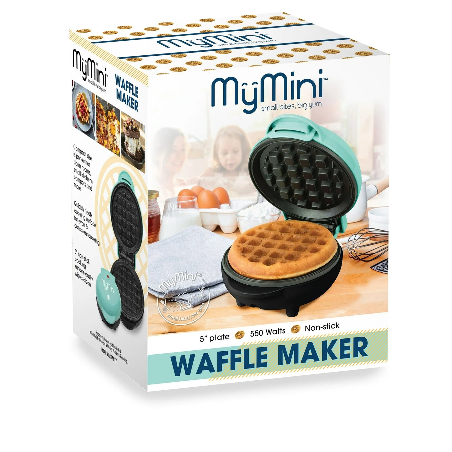 MINI WAFLERA REDONDA TEAL 550W MYMINI