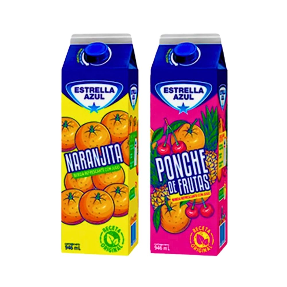 JUGO DUO PACK RICURA+BEBIDA 1/4GL ESTRELLA AZUL