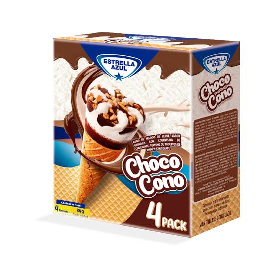4PK CHOCO CONO 84 GR ESTRELLA AZUL