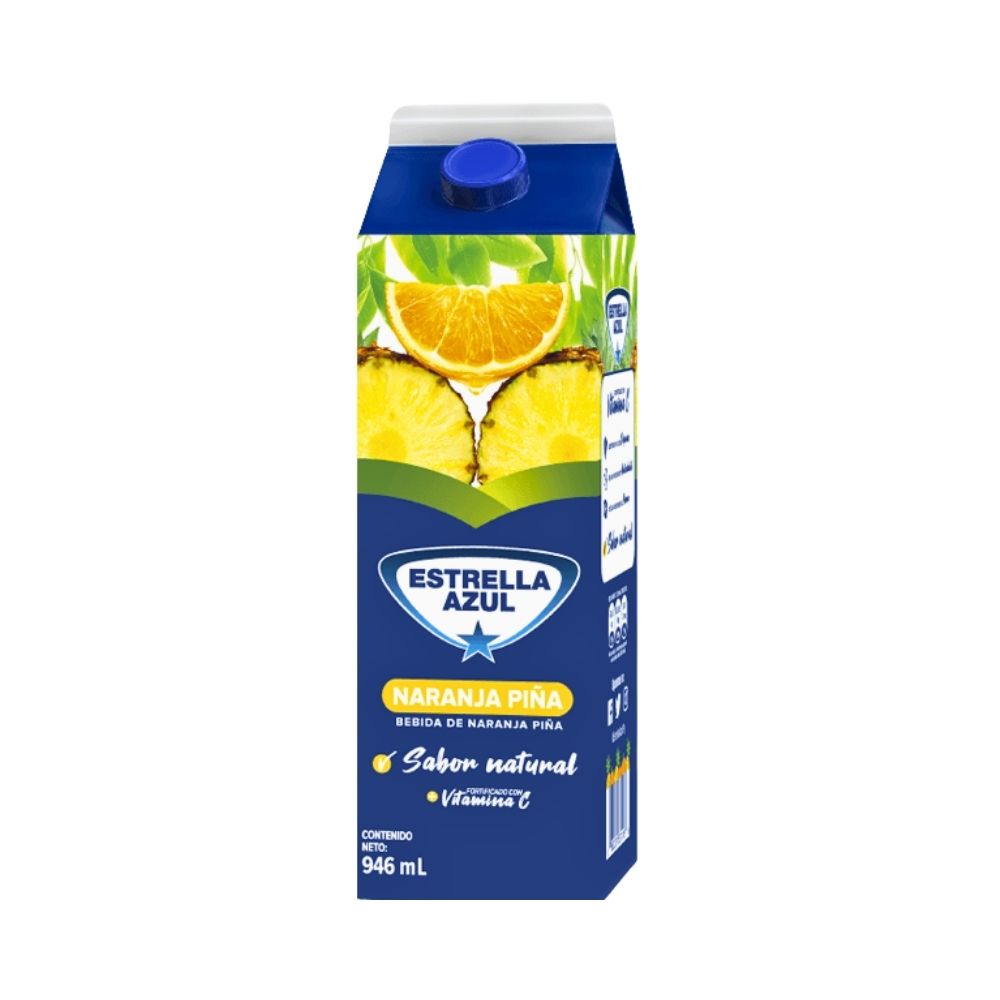 BEBIDA FRESCURA DE NARANJA-PINA 946ML ESTRELLA AZUL