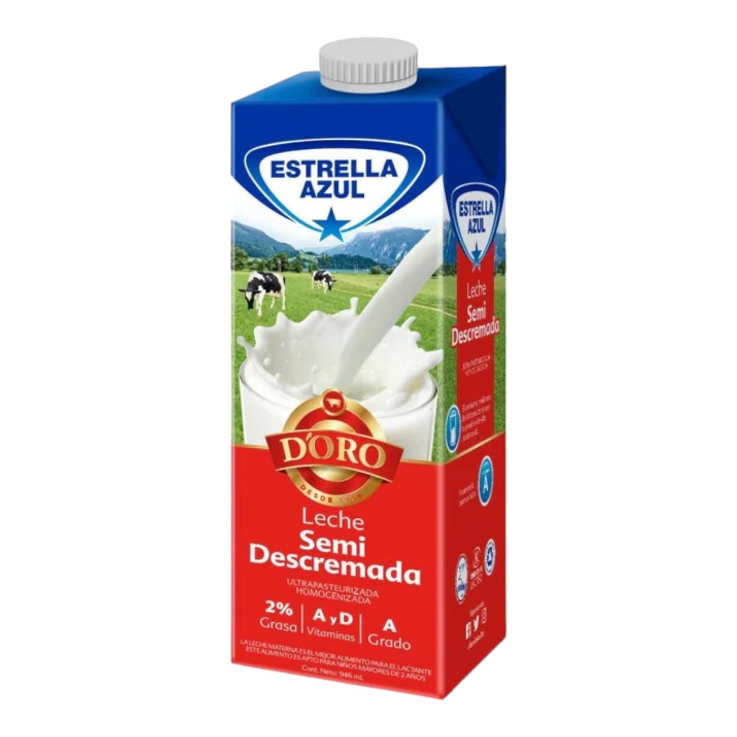 LECHE D'ORO SEMI DESCREMADA 946 ML ESTRELLA AZUL