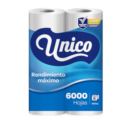 PAPEL HIGIENICO 1000 HOJAS 6 ROLLOS UNICO