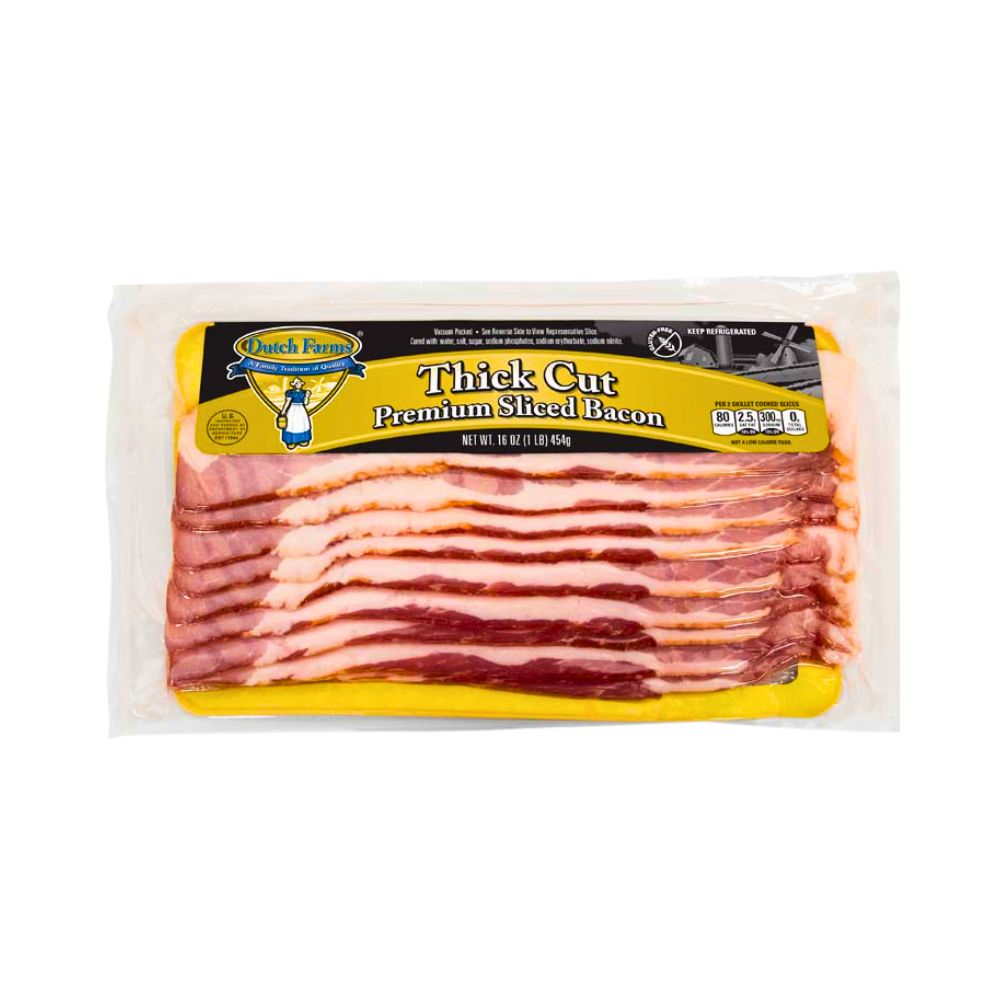 THICK CUT PREMIUM SLICED BACON 454 GR DUTCH FARMS
