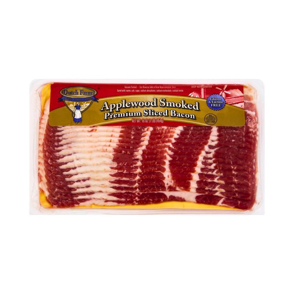 APPLEWOOD SMOKED SLICED BACON 454 GR DUTCH FARMS