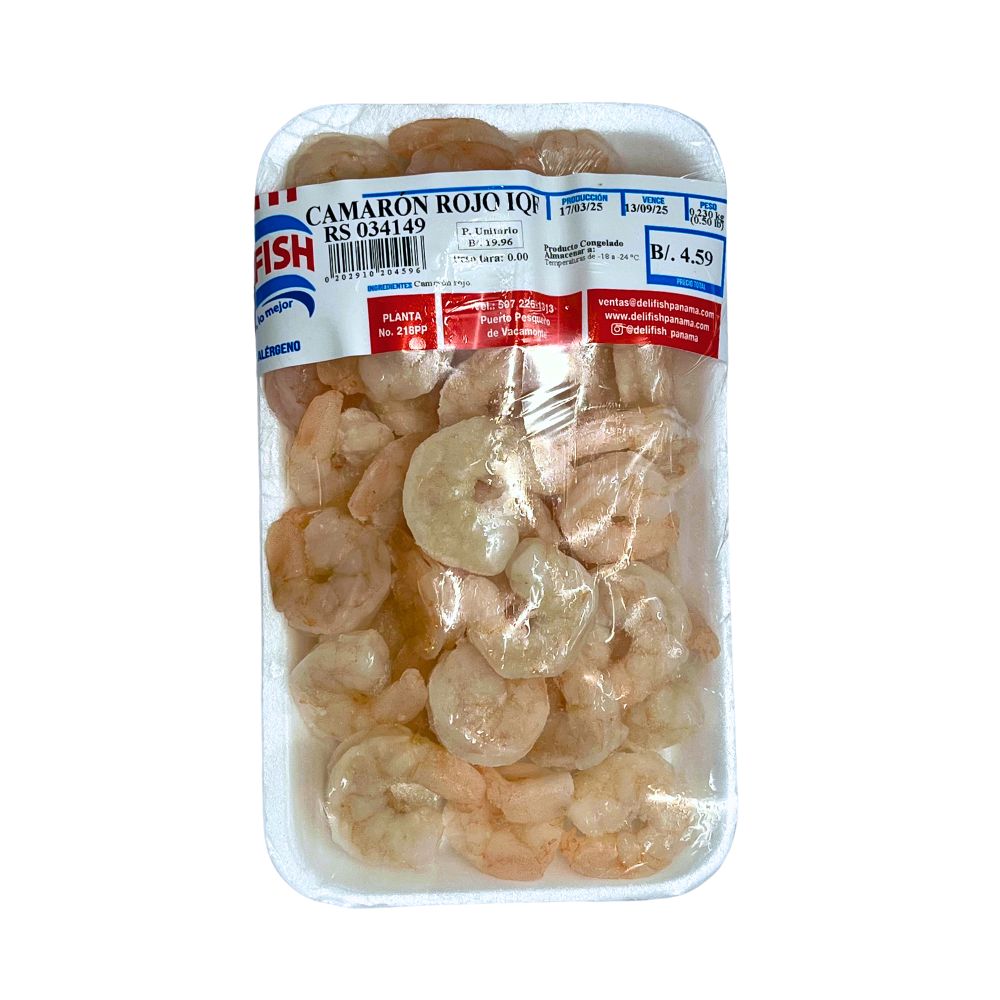 CAMARON ROJO EN BANDEJA DELI FISH 0.230 KG