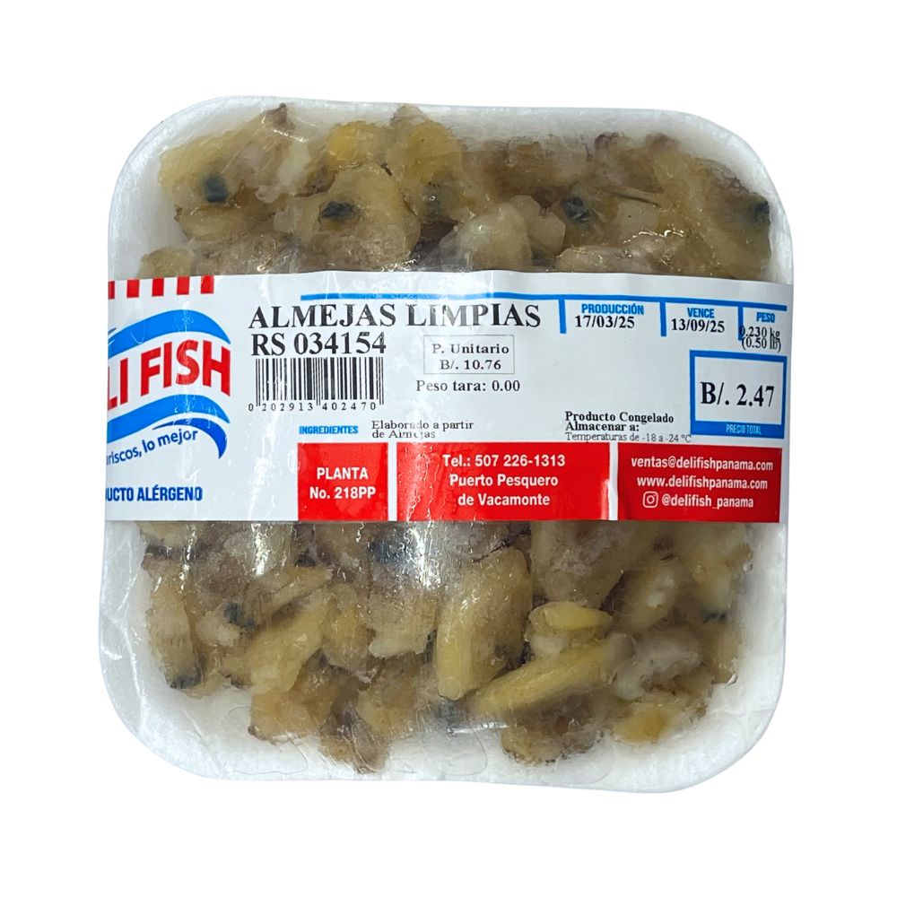 ALMEJAS LIMPIAS EN BANDEJA DELI FISH 0.230 KG