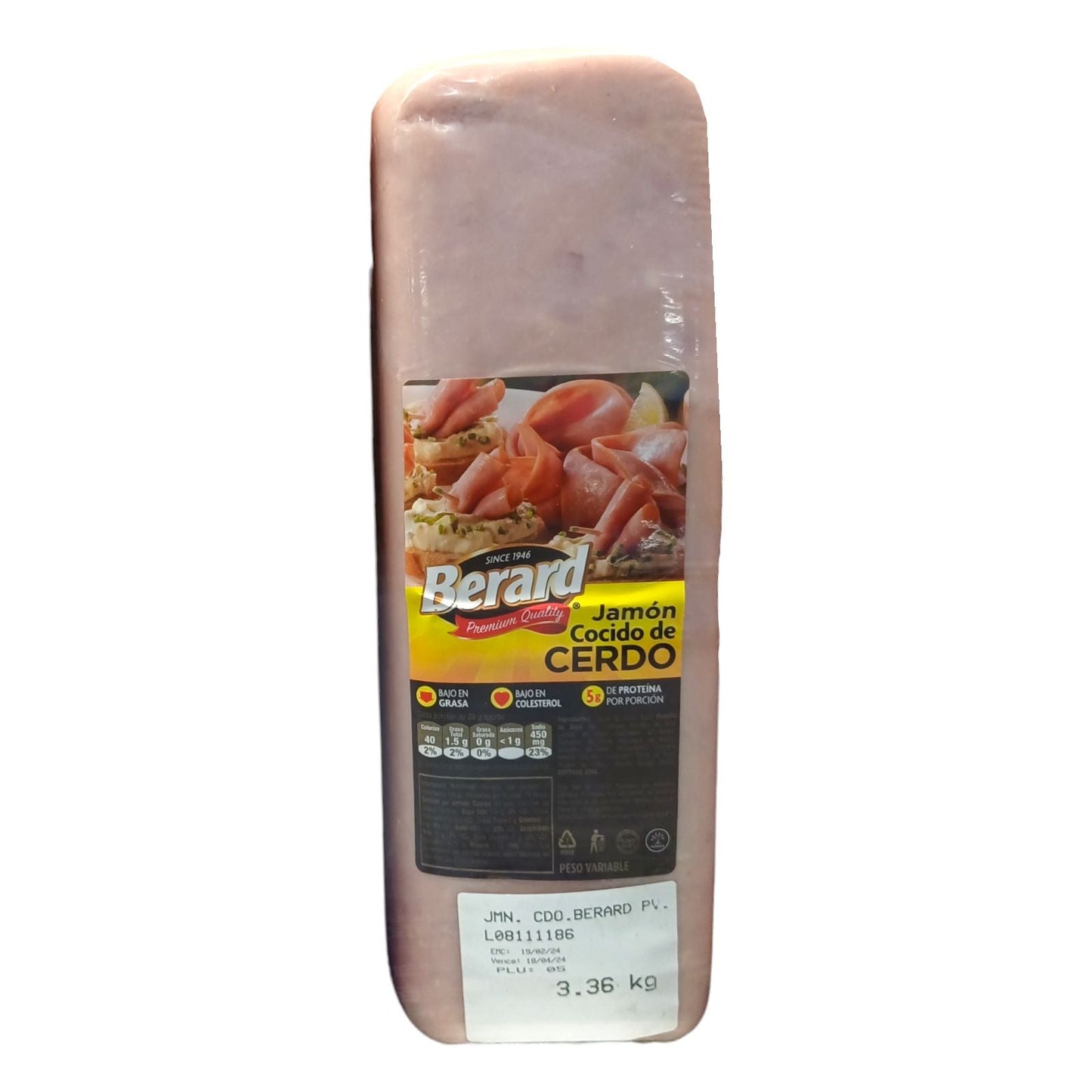 JAMON COCIDO DE CERDO BERARD POR 0.25 KG