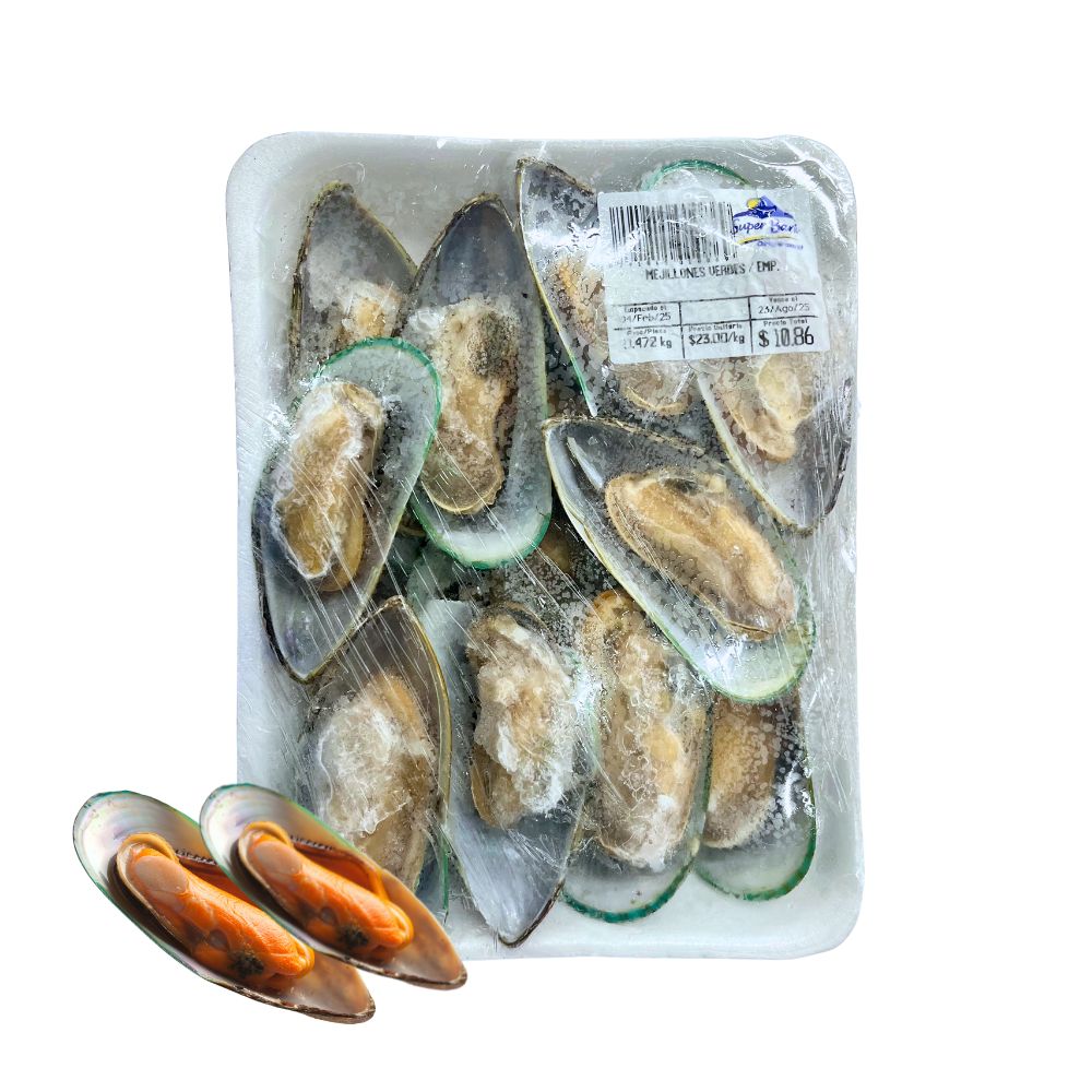 MEJILLONES VERDES EMPACADOS SUPER BARU POR 0.454 KG