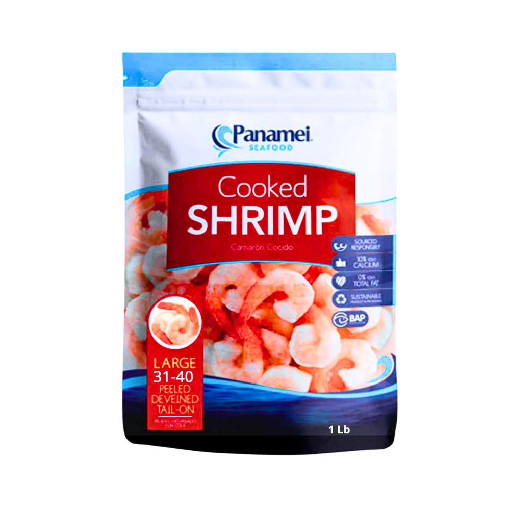 CAMARON COCIDO PELADO DESVENADO 31/40 1 LB PANAMEI