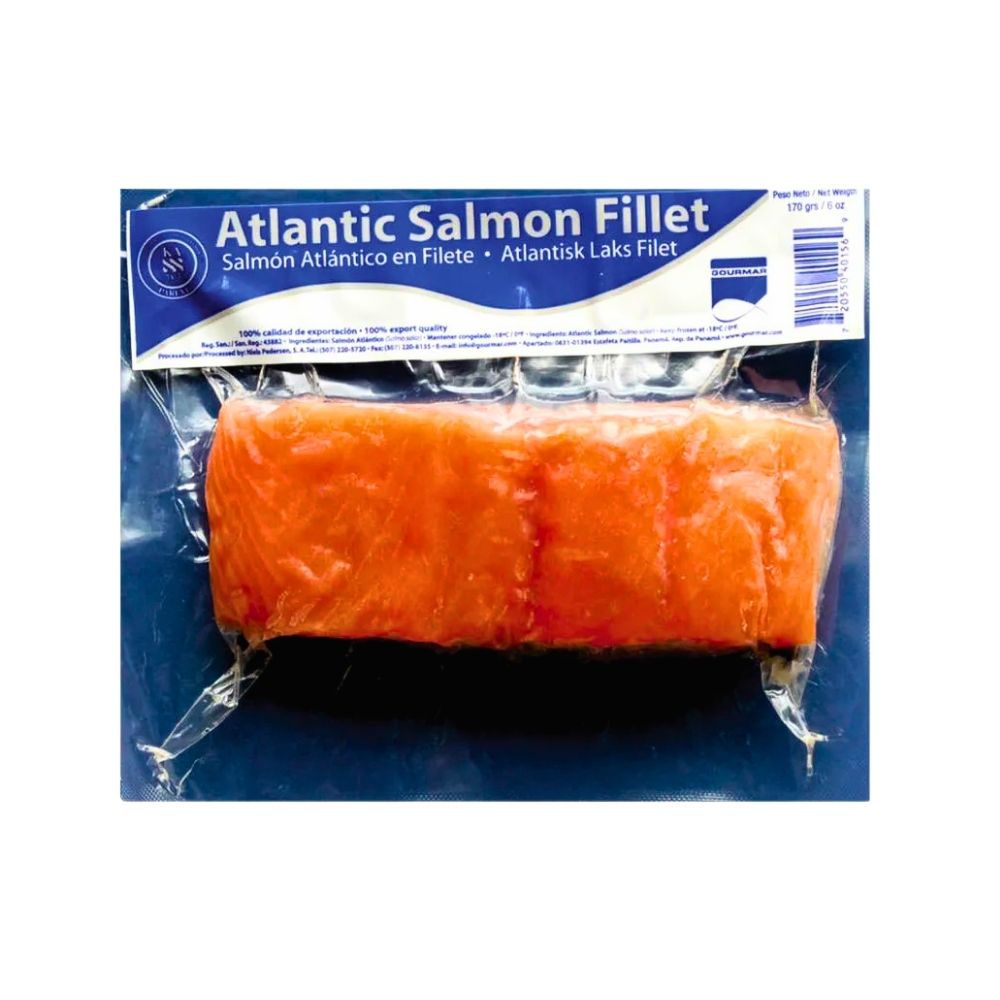 FILETE DE SALMON FRESCO CON PIEL 6 OZ GOURMAR