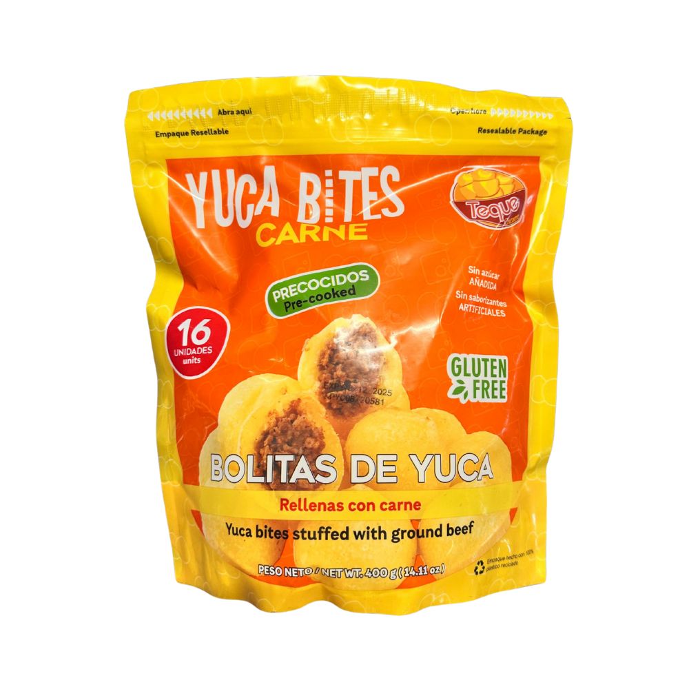 YUCA BITES CON CARNE GLUTEN FREE 400 GR TEQUE CHEVERE