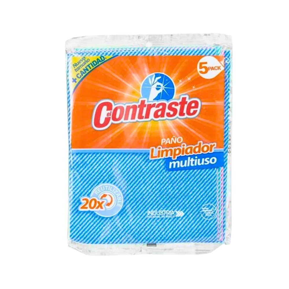 PAÑO LIMPIADOR MULTIUSO 5 PACK EL CONTRASTE