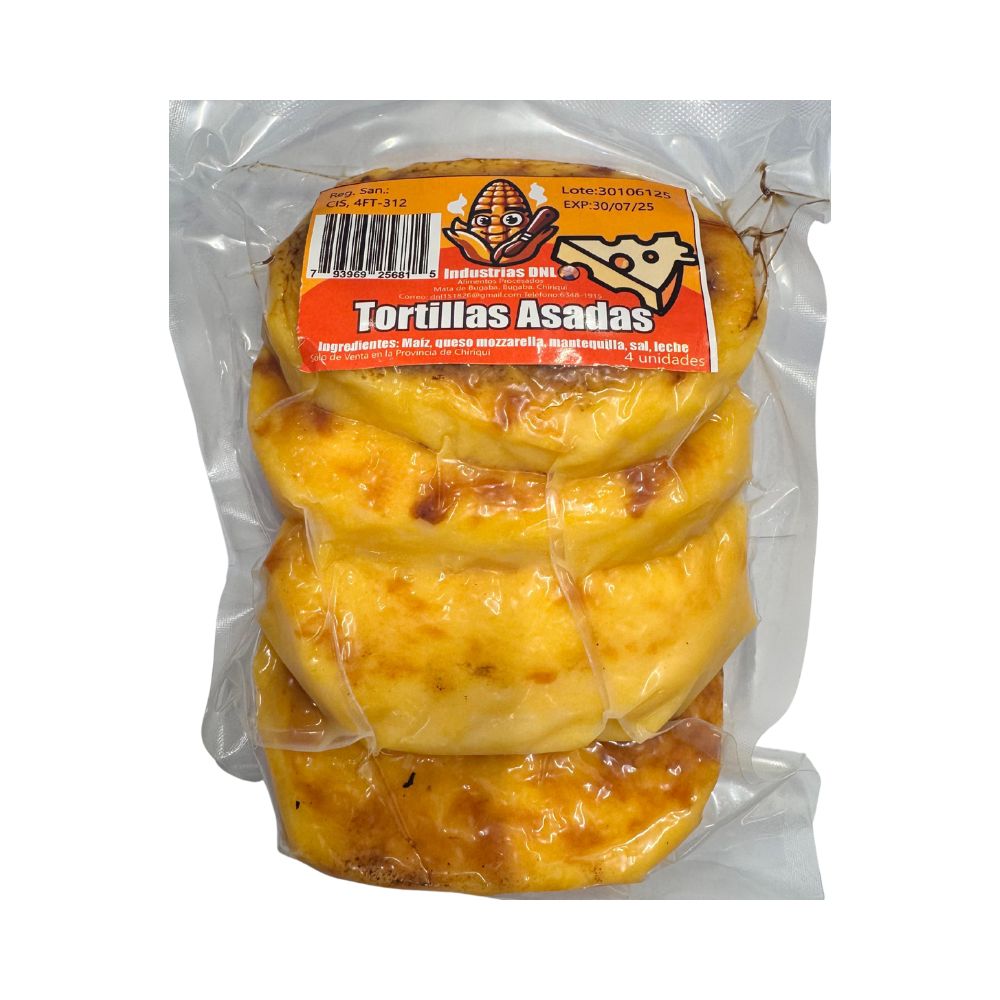 TORTILLAS ASADAS CON QUESO MOZZARELLA 4 UNI INDUSTRIAS DNL