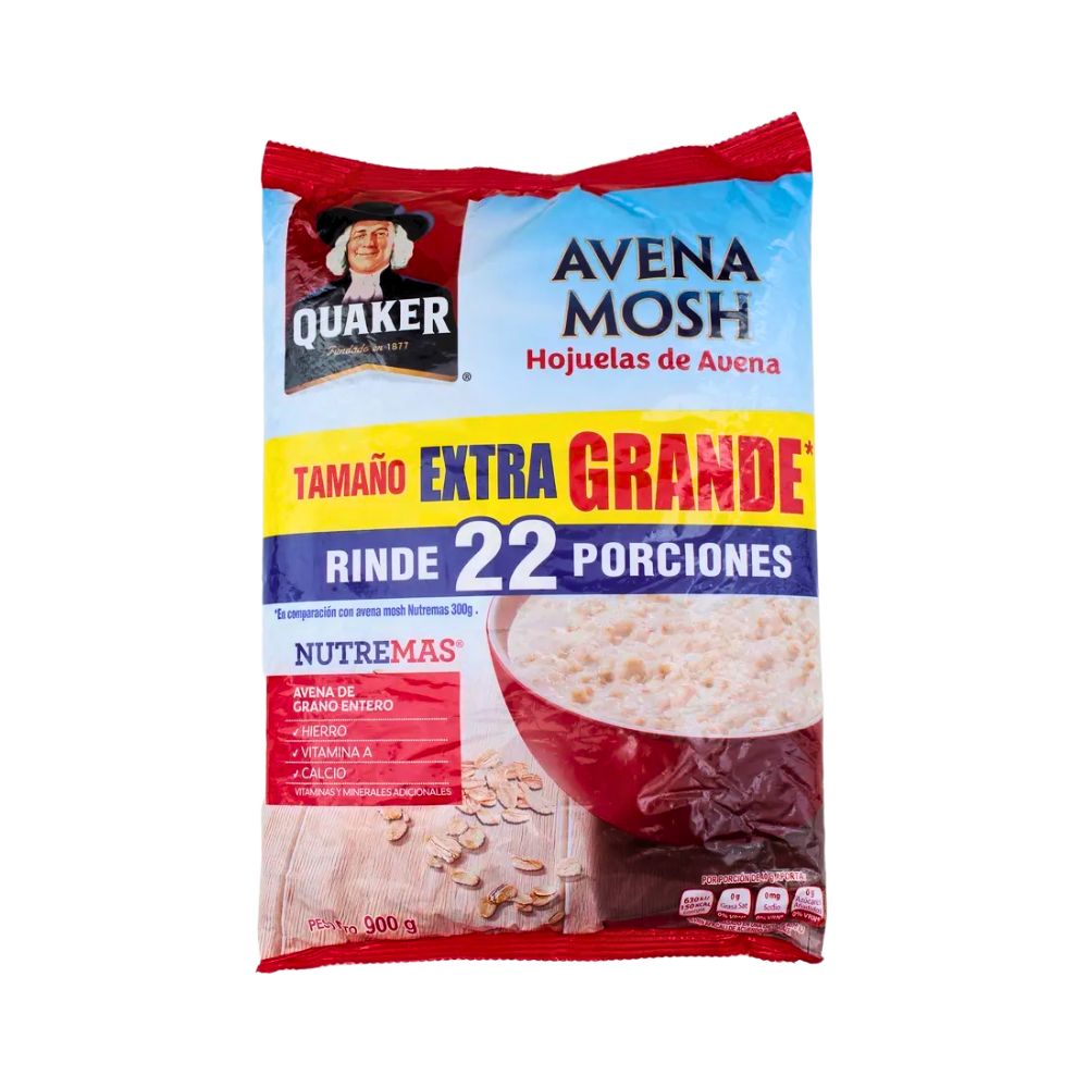 AVENA EN HOJUELAS MOSH NUTREMAS 900 GR QUAKER