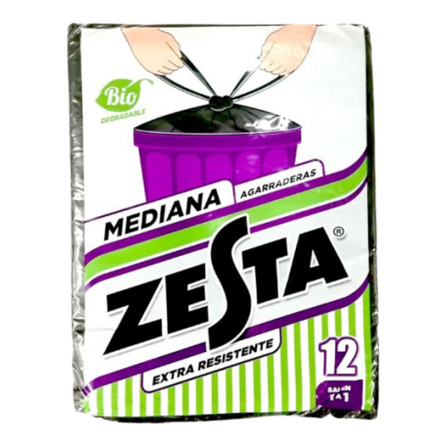 BOLSAS MEDIANAS PARA BASURA 22"X24" 12 UN ZESTA