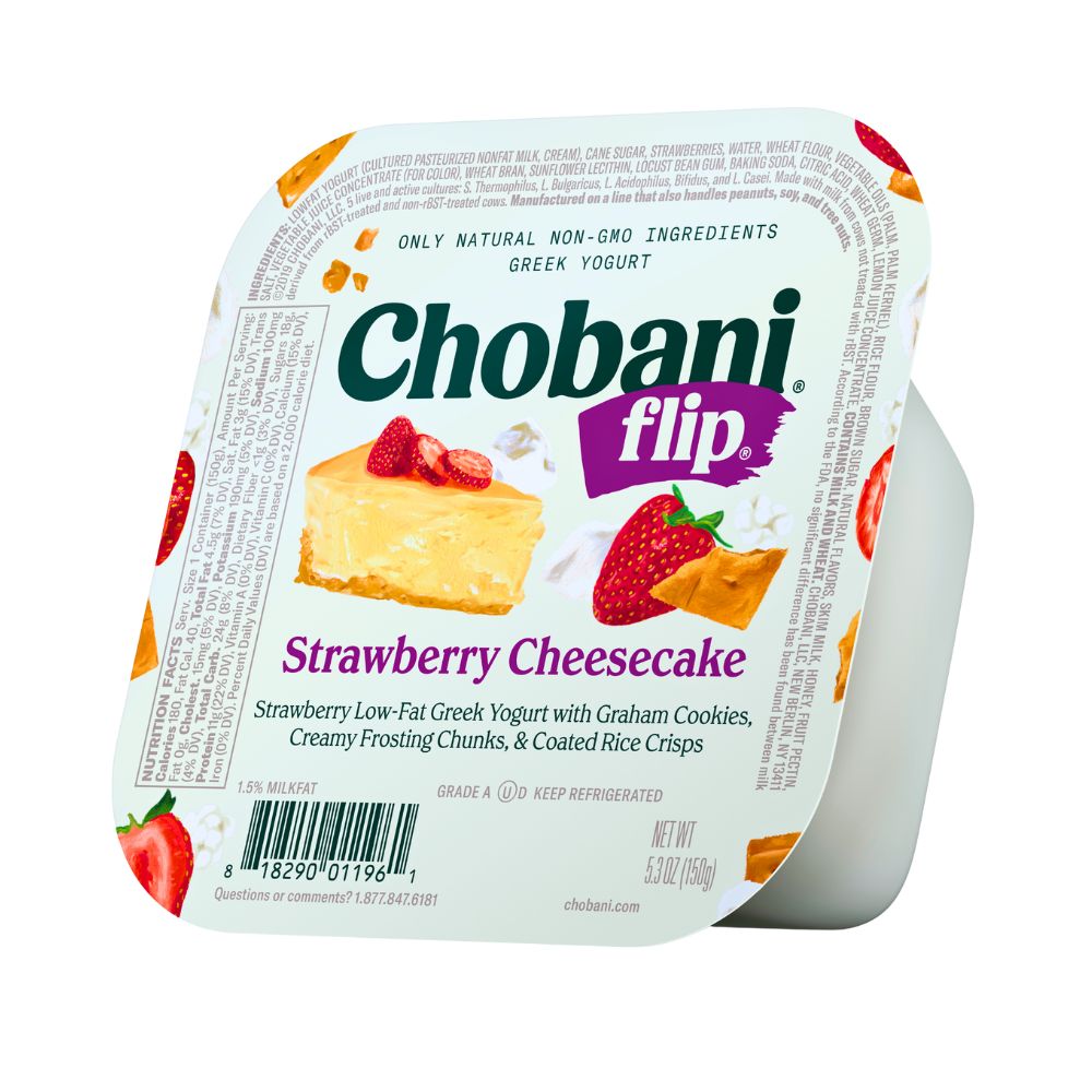 YOGURT GREEK FLIP STRAWBERRY CHESSECAKE 128 GR CHOBANI