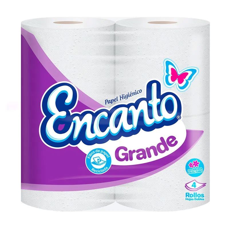 PAPEL HIGIENICO GRANDE 4 ROLLOS ENCANTO