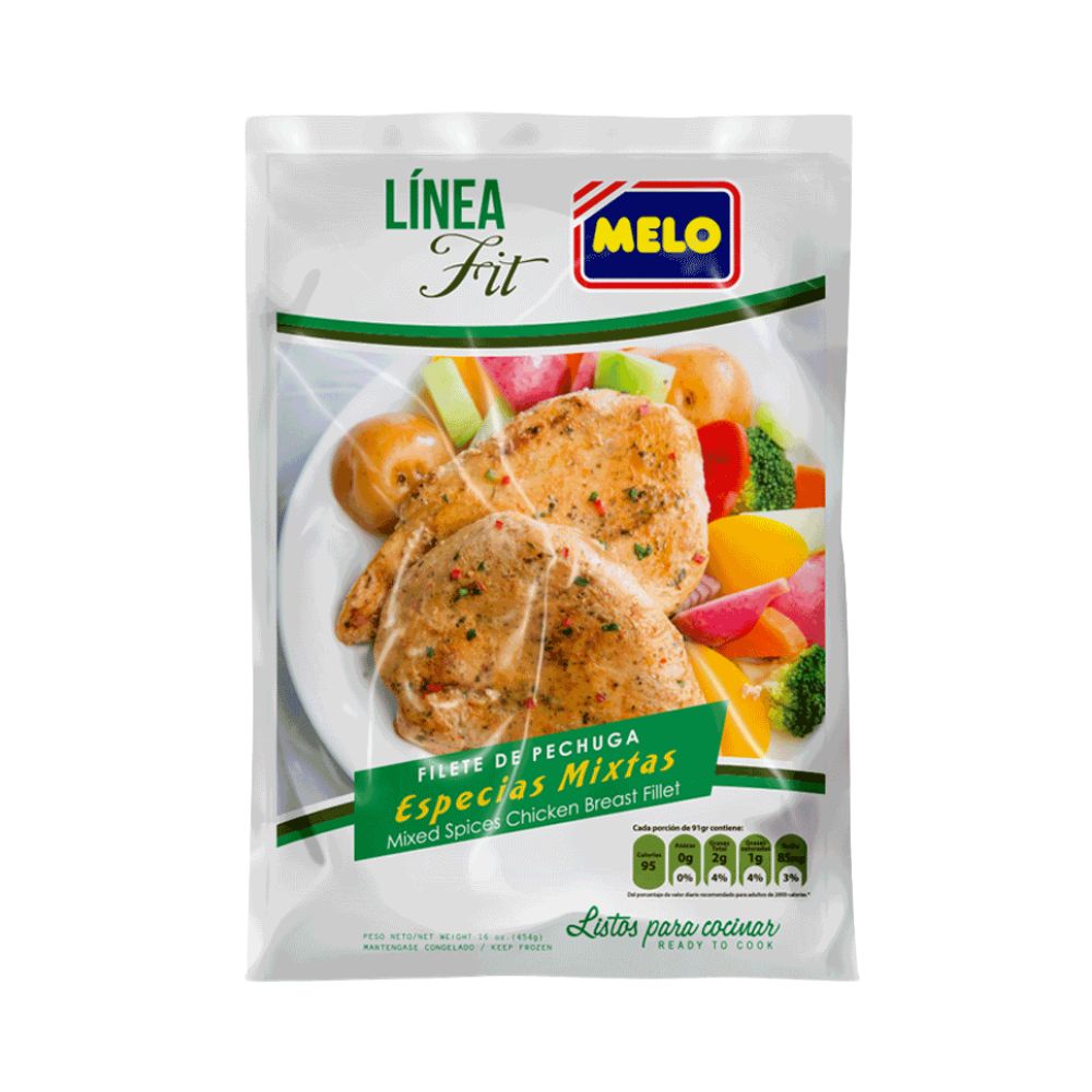 FILETE PECHUGA ESPECIEAS MIXTAS 16 OZ MELO