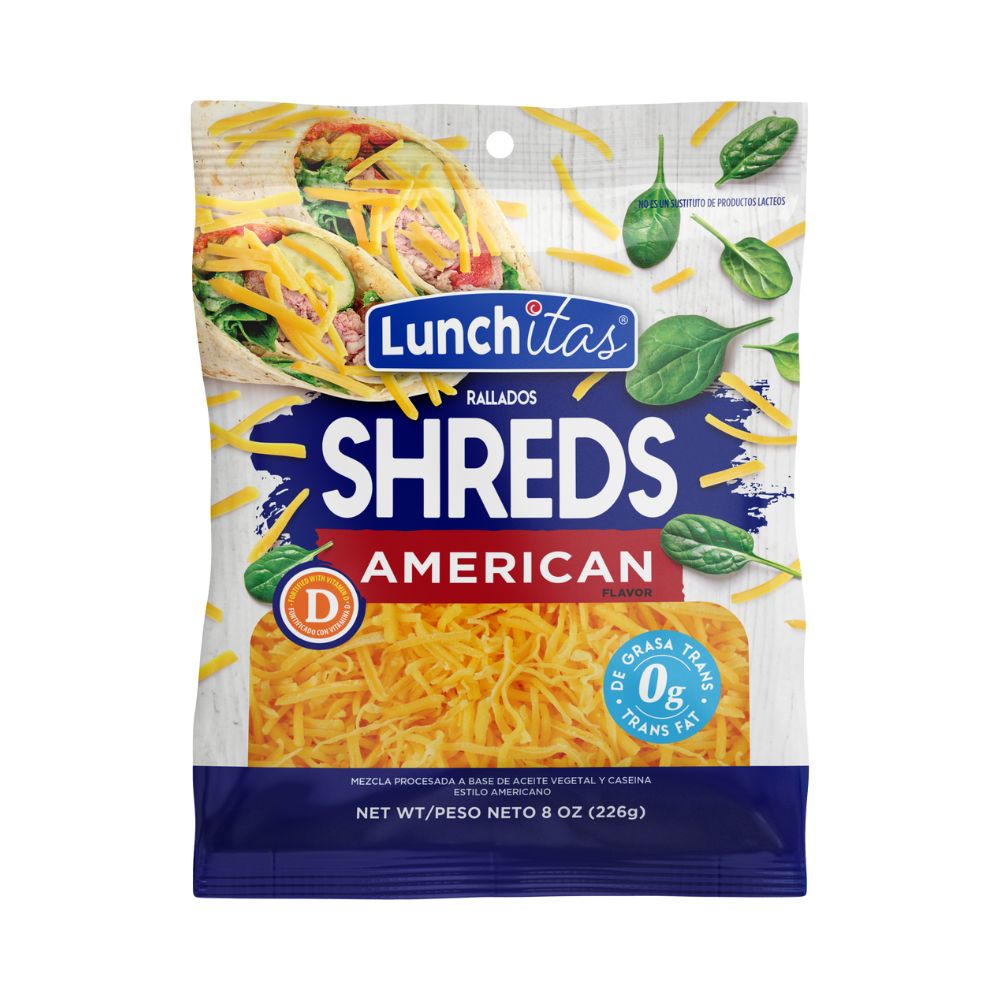 QUESO RALLADO SHREDS AMERICAN FLAVOR 8 OZ LUNCHITAS