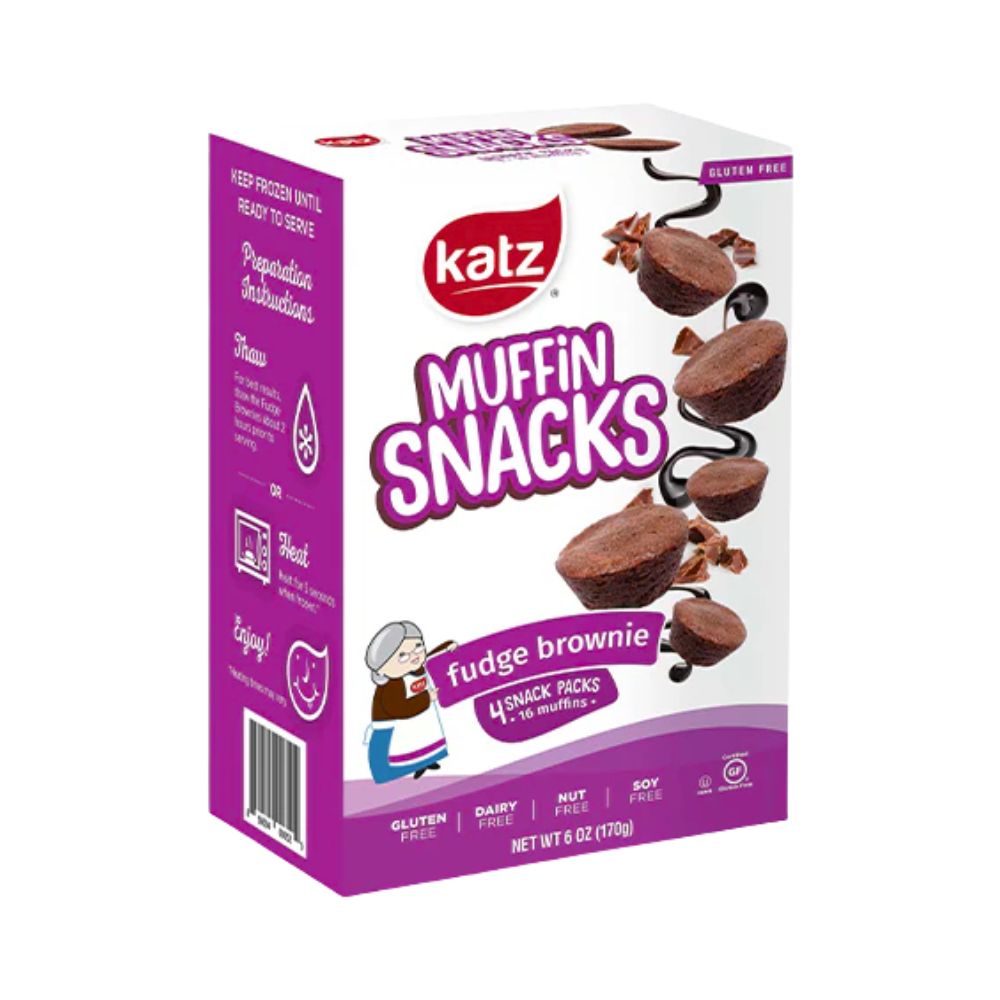 MUFFIN SNACKS FUDGE BROWNIE GLUTEN FREE 6 OZ KATZ