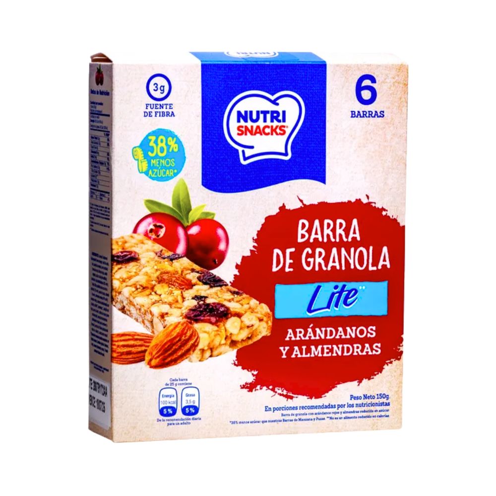 BARRA GRANOLA LITE ARANDANO & ALMENDRA NUTRI SNACKS