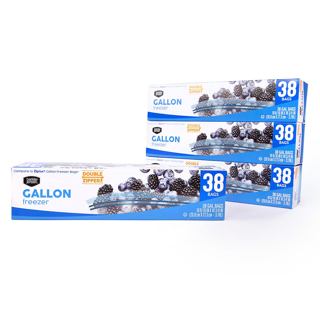 GALLON FREEZER DOUBLE ZIPPER BAG 152 CT BERKLEY & JENSEN