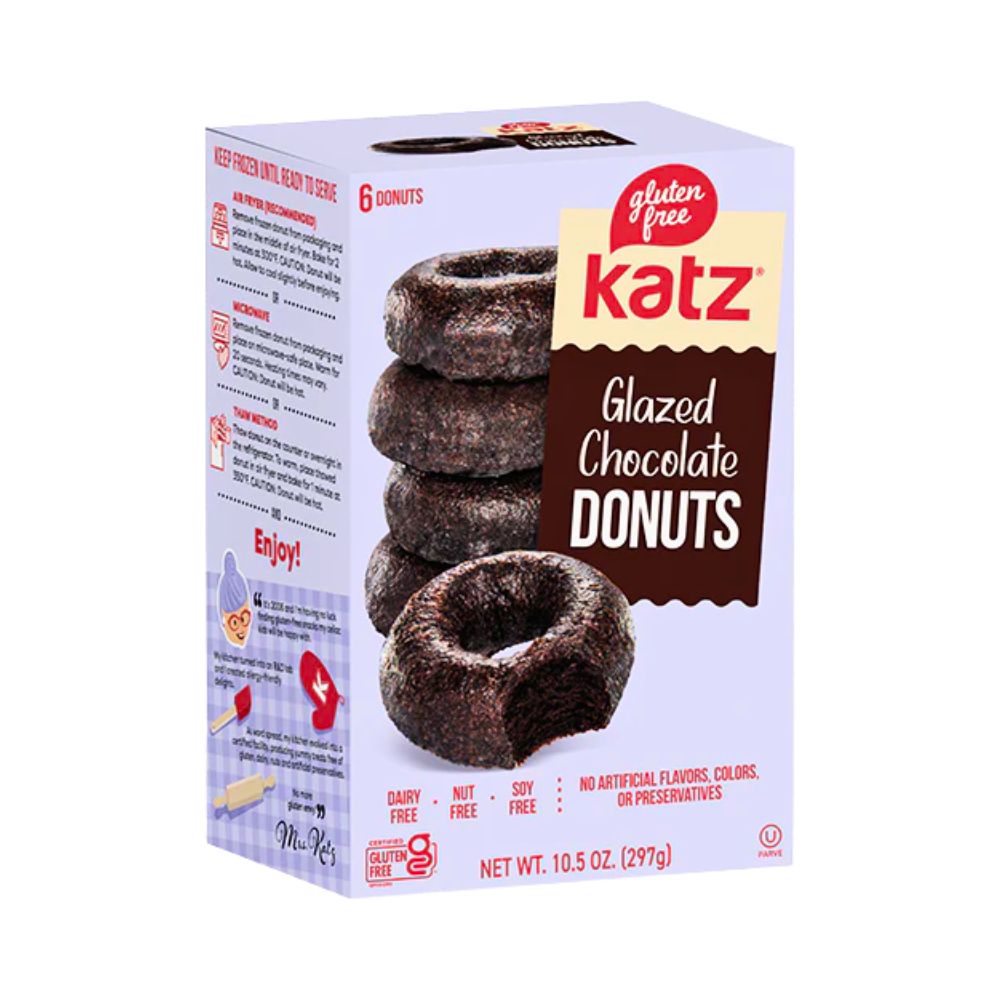 GLAZED CHOCOLATE DONUTS 10.5 OZ KATZ